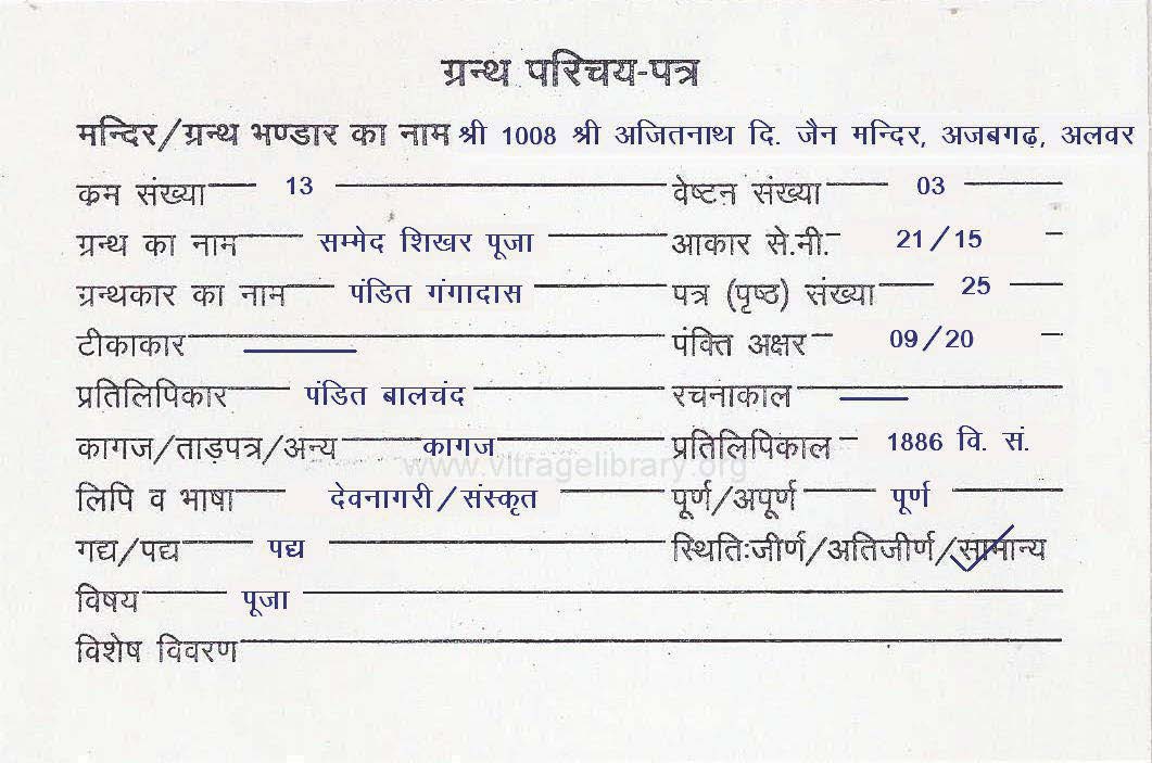 Sammed Shikhar Puja