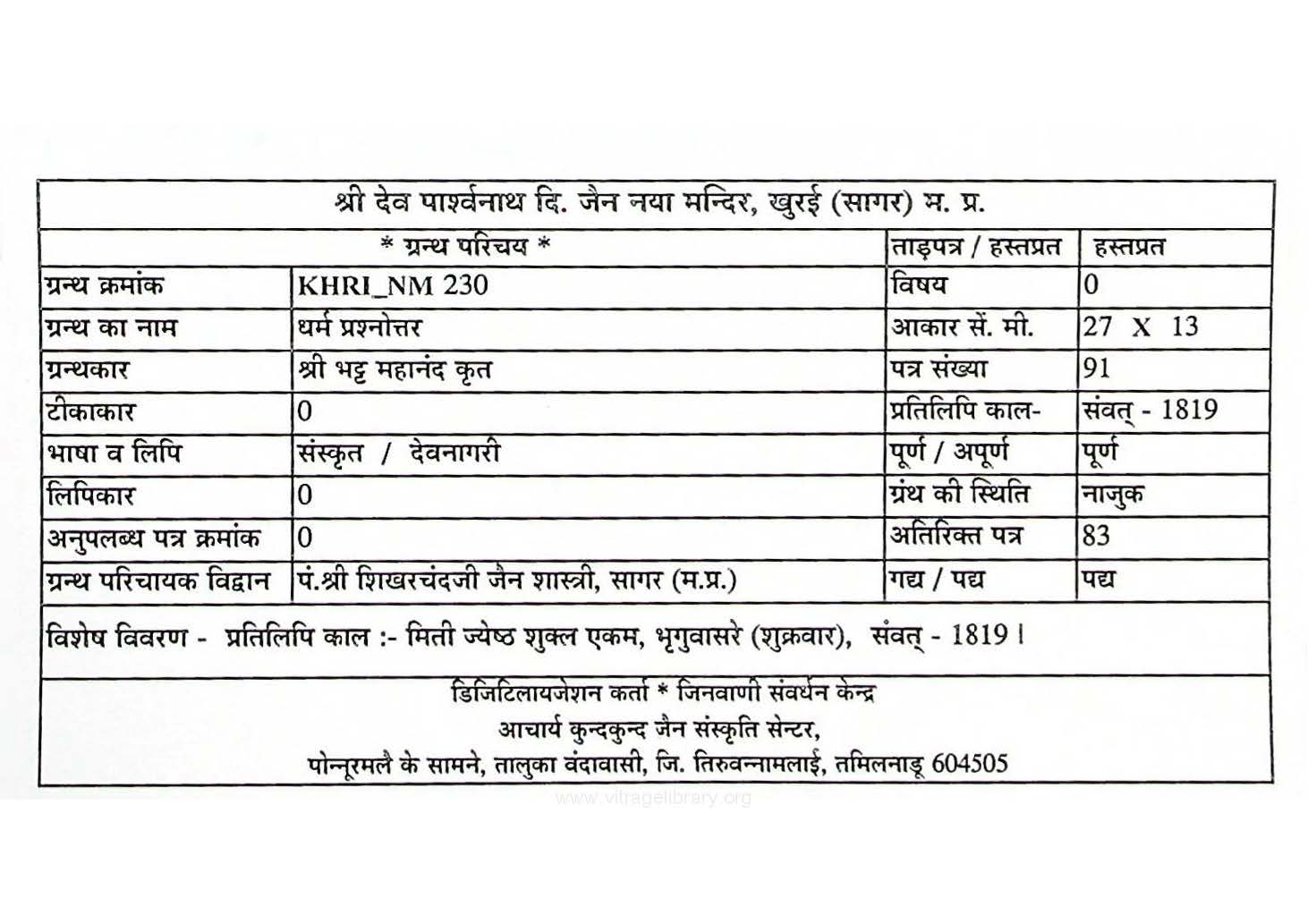 Dharm Prashnottar